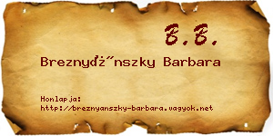 Breznyánszky Barbara névjegykártya